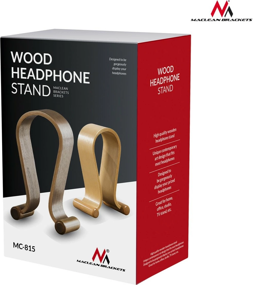 Mbajtëse kufjesh Maclean MC-815O, dru, Bezhe