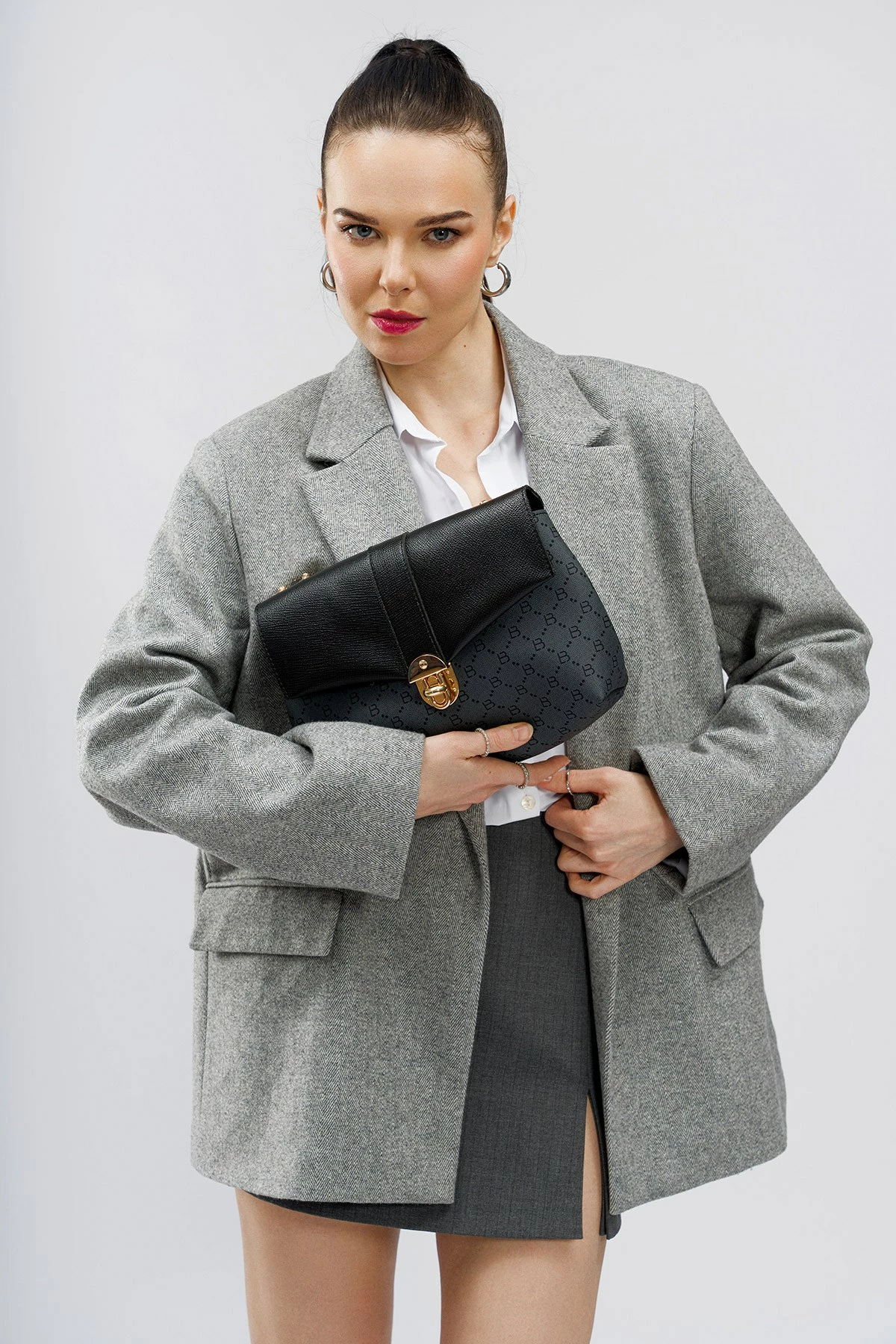 Çantë krahu Lucky Bees, 1228 v2, e zezë, gri