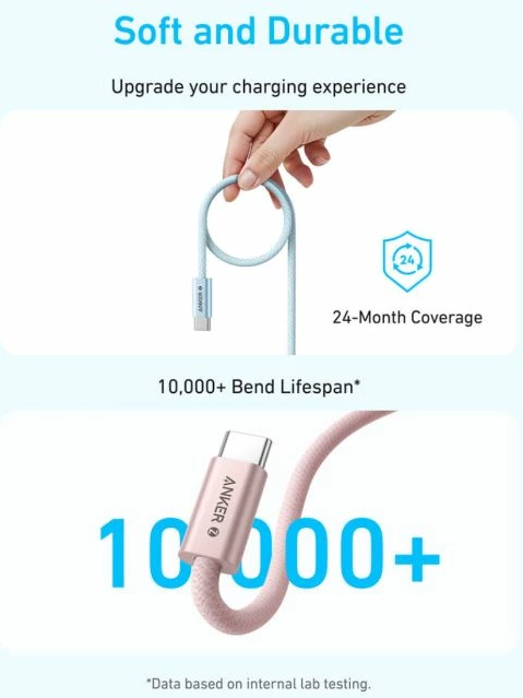 Kabllo USB-C në USB-C Anker Zolo A8060H11 240W 1m e zezë