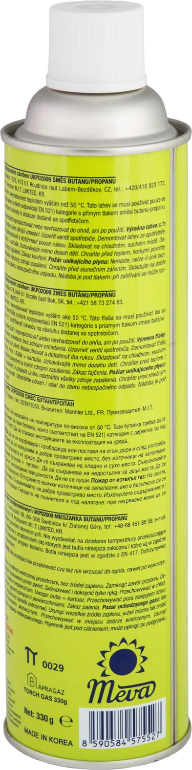 Kartrixh gazi Meva UKP02009, 330g, valvul filet 7/16