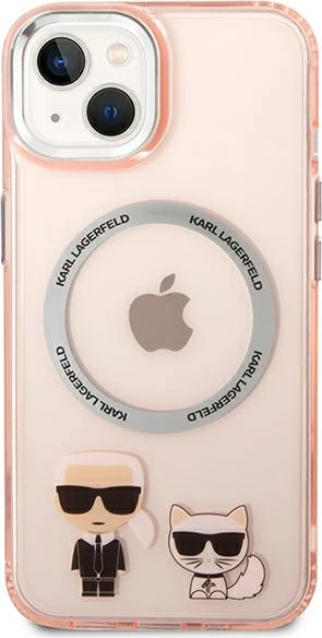Mbështjellës Karl Lagerfeld KLHMP14MHKCP për iPhone 14 Plus 6.7", hardcase, MagSafe, rozë