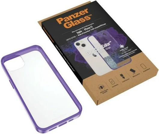Mbështjellës PanzerGlass ClearCase për iPhone 13/14/15, transparent vjollcë