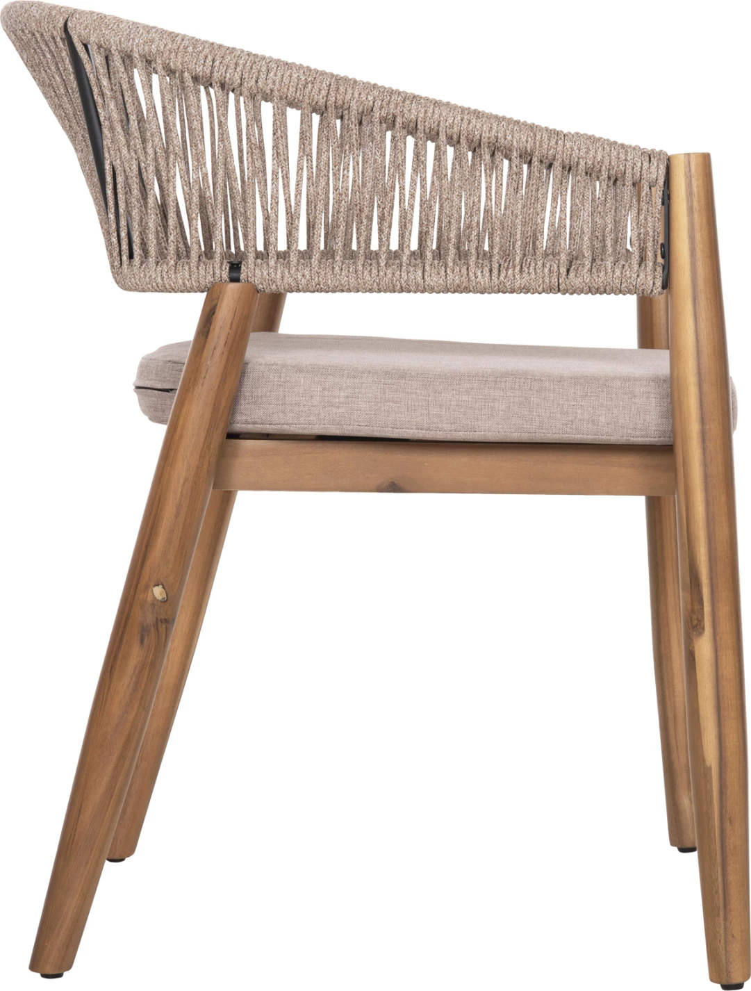 Karrige për terasë NAVAN FH6135.02 dru akacie natyral-litar najloni bezhë 59x58x76H cm, set prej 4 copë