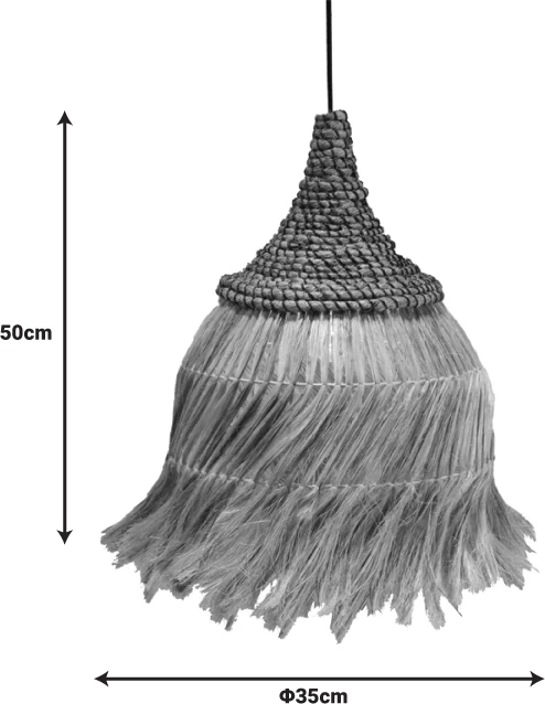 Dritë tavani Arupade Inart, dru abaca, ngjyrë natyrale, D35x50cm