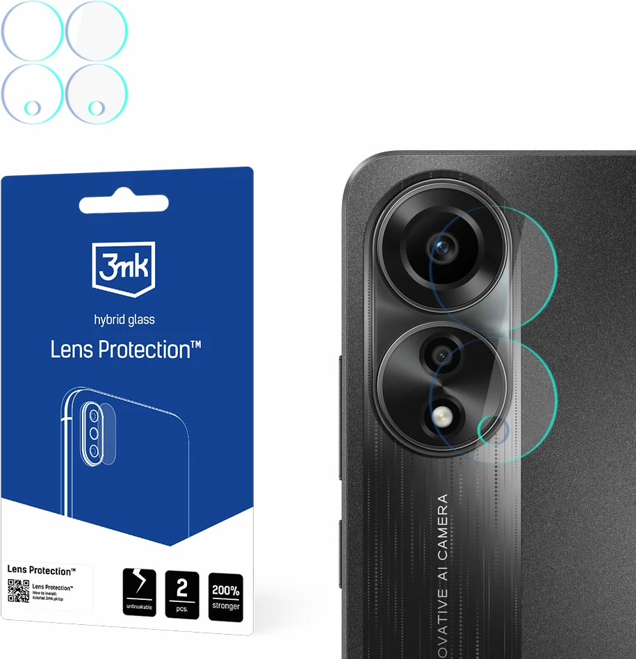Xham mbrojtës kamerës 3mk Protection për Oppo A78 5G, 2 copë