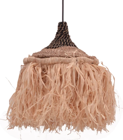 Llambë tavani Sermene Inart sisal, ngjyrë natyrale e zezë, D32x45cm