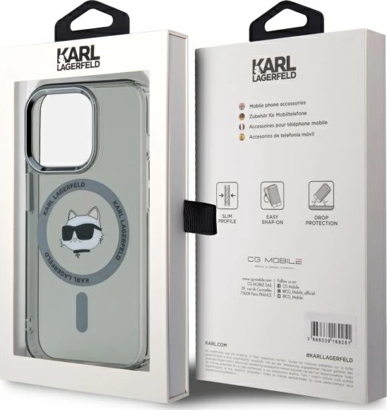 Mbështjellës Karl Lagerfeld KLHMP15XHLSCHK për iPhone 15 Pro Max 6.7", MagSafe, i zi