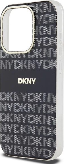 Mbështjellës DKNY IML Mono & Stripe MagSafe për iPhone 15 Pro Max, i zi