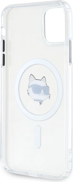 Mbështjellës Karl Lagerfeld IML Metal Choupette Head MagSafe për iPhone 11, Bardhë