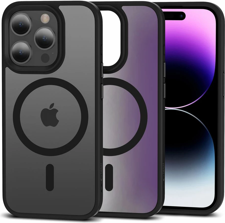 Mbështjellës Tech-Protect MagMat MagSafe për iPhone 15 Pro, TPU/PC, i zi mat