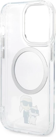 Mbështjellës Karl Lagerfeld Karl&Choupette MagSafe për iPhone 14 Pro, Transparent
