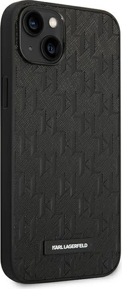 Mbështjellës Karl Lagerfeld KLHCP14MSAKLHPK për iPhone 14 Plus 6.7", Saffiano Mono Metal Logo, i zi