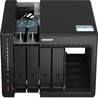 Server NAS QNAP TS-453E-8G, 4-bay, 8GB RAM, Dual 2.5GbE, 2x M.2 NVMe, 2x HDMI 4K, i zi