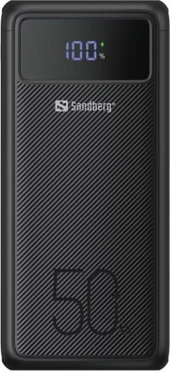 Powerbank Sandberg 420-75 USB-C PD 130W 50000mAh, e zezë, set me 2 kabllo