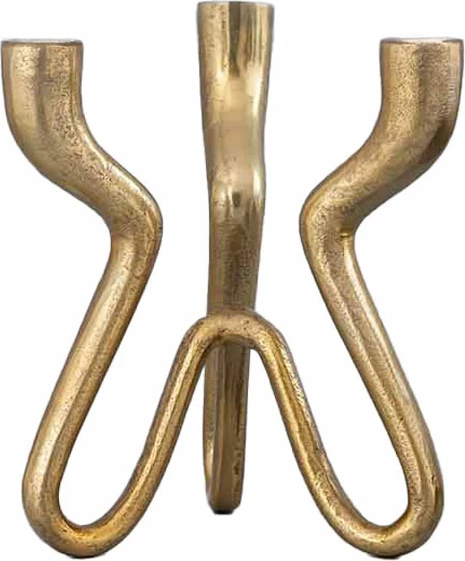 Mbajtës qirinjsh TREPPIEDE, alumin i artë, 21x19x25cm