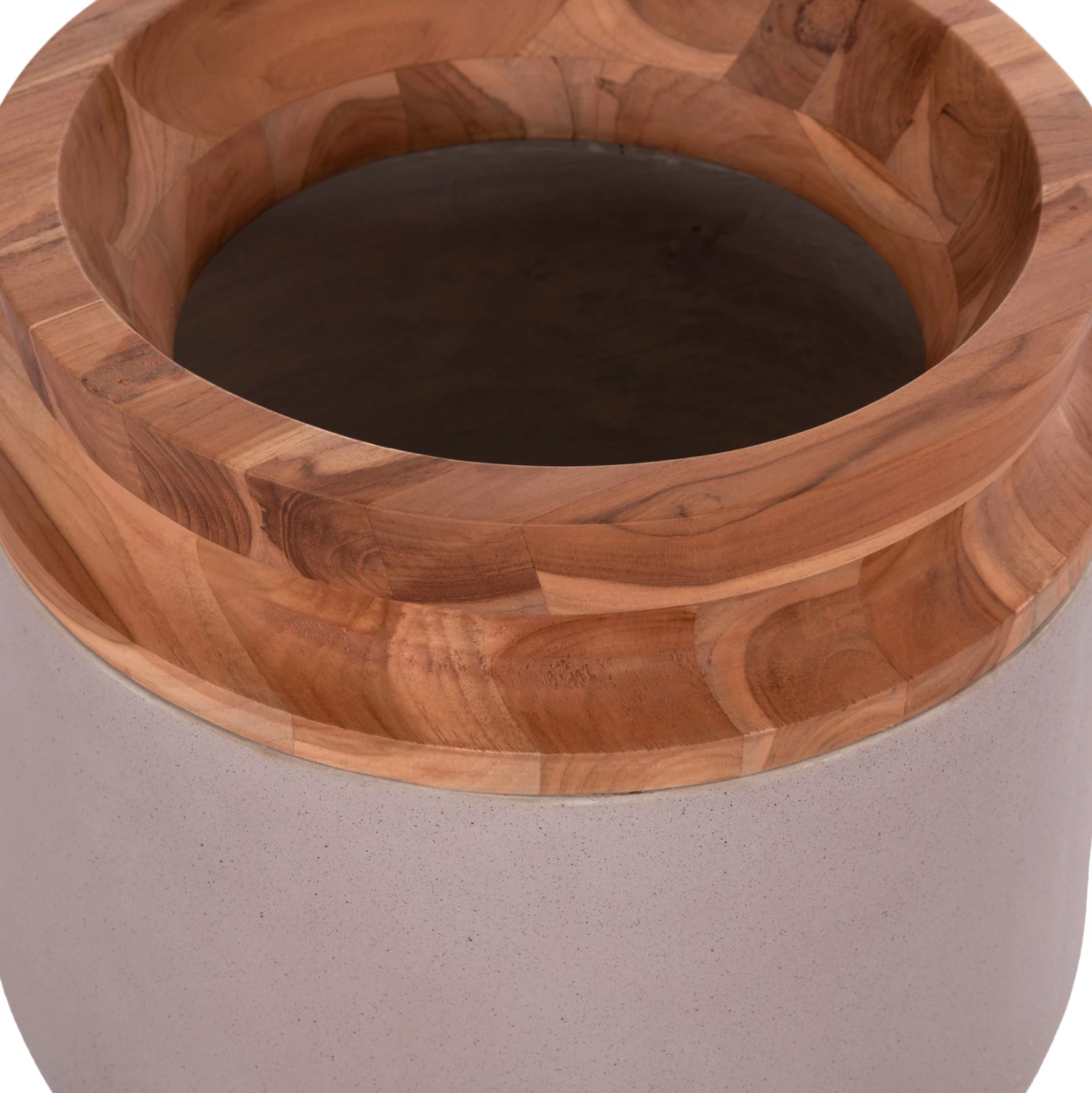 Vazo dekorative për dysheme, fibër-cement, ngjyrë gri matte, dru tik, LINTER FH4662.05L, 41x47cm