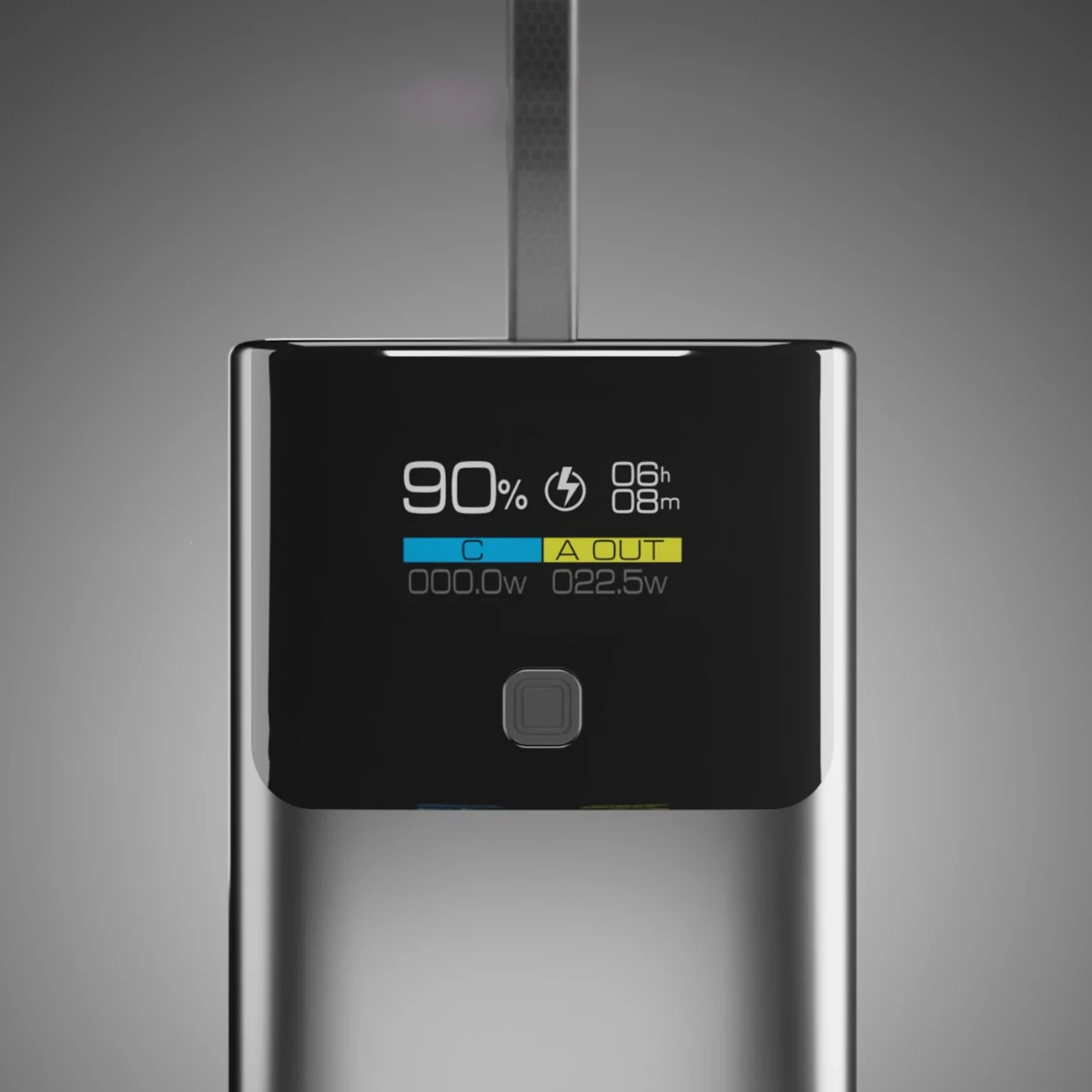 Powerbank SBS 10000mAh me LCD, PD 20W, USB-C kabllo e integrume, Gri