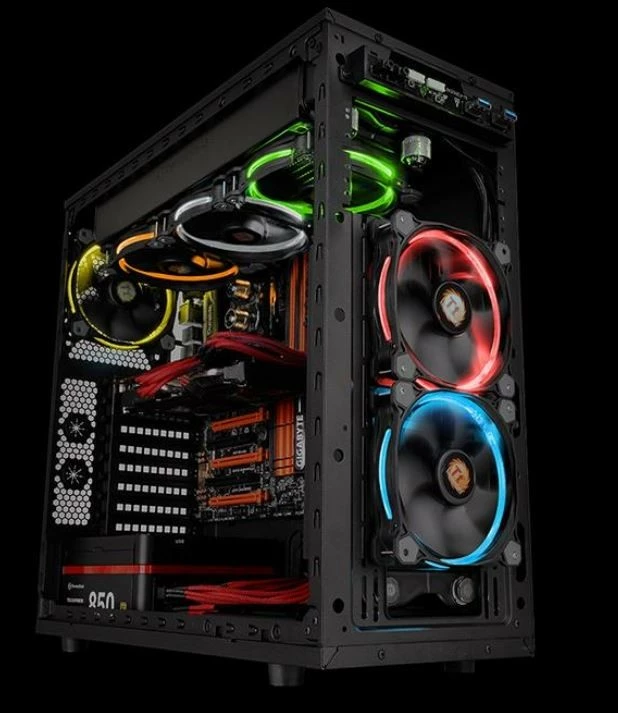 Ventilatorë RGB për kasë kompjuteri Thermaltake Riing 12 LED, 3 copë, 120mm, 256 ngjyra