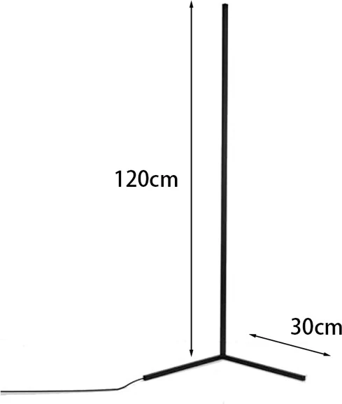 Dritë dyshemeje Nanek, LED, metal i zi, 30x30x120cm