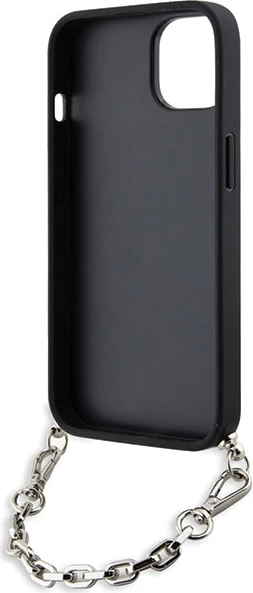 Mbështjellës Karl Lagerfeld KLHCP14SSACKLHPK për iPhone 14 6.1", zinxhir, e zezë