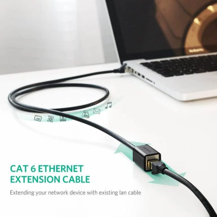 kabllo zgjatëse Ethernet Cat 6 UTP UGREEN 11282 3m, e zezë (1 copë, polybag)