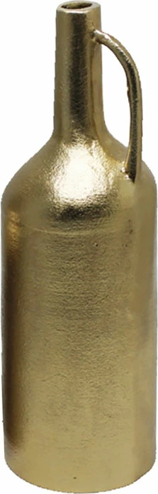 Vazë shishe, alumin, ngjyrë ari antik, 10x10x31cm