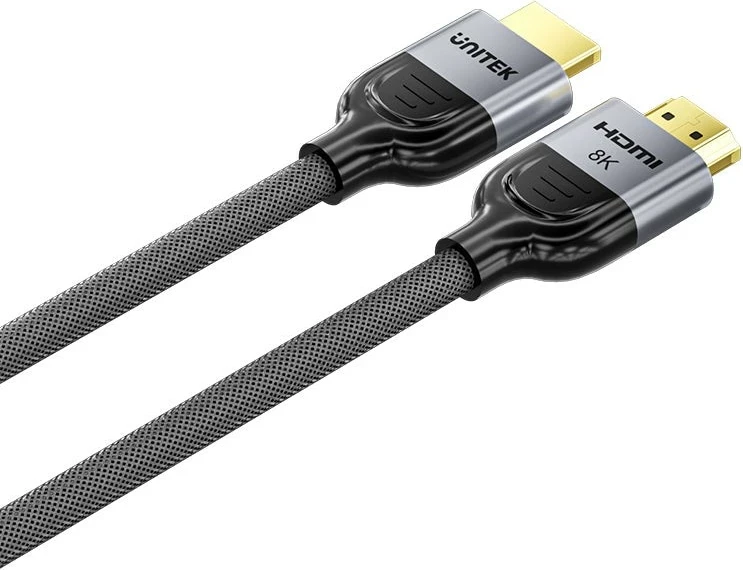 Kabëll HDMI Unitek HDMI 2.1, 2 metra, 8K, oplot, zi-gri