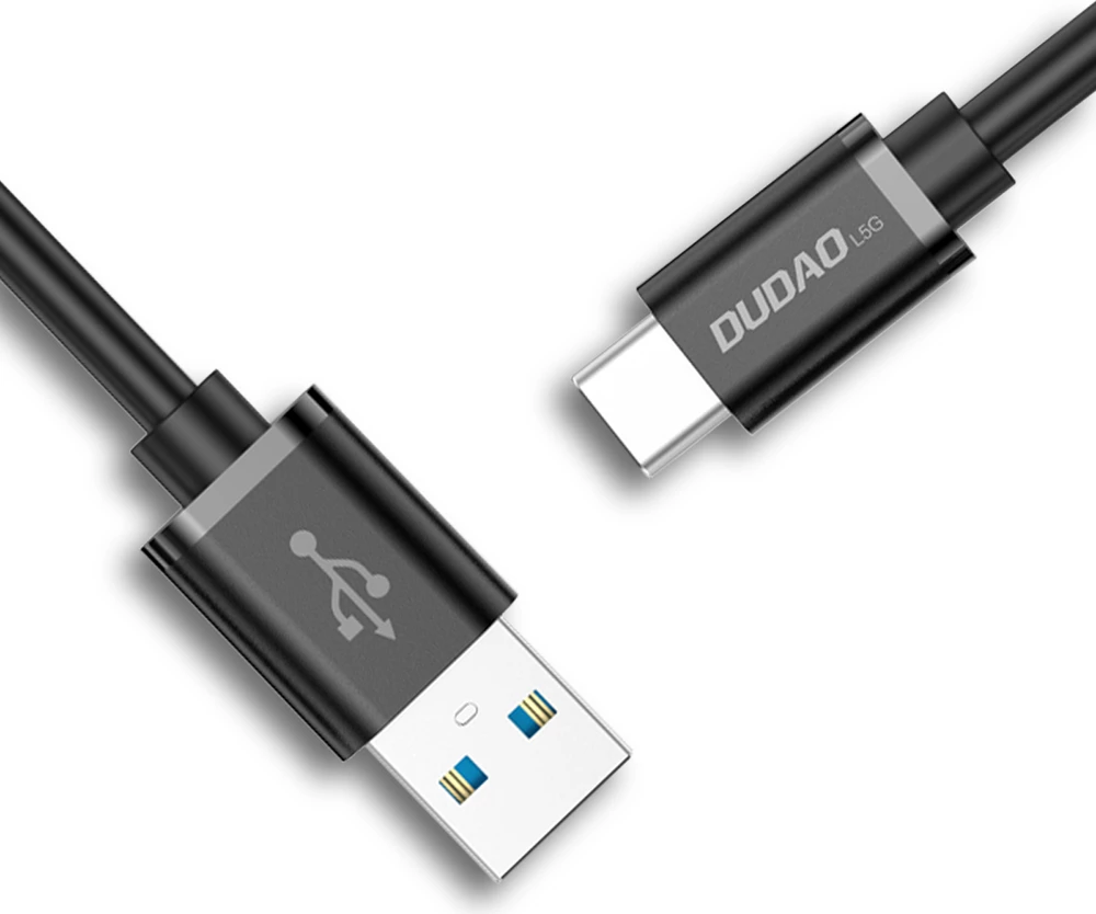 Kabllo USB Dudao L5G, 1m, Super Fast Charge, USB-A në USB-C, e zezë