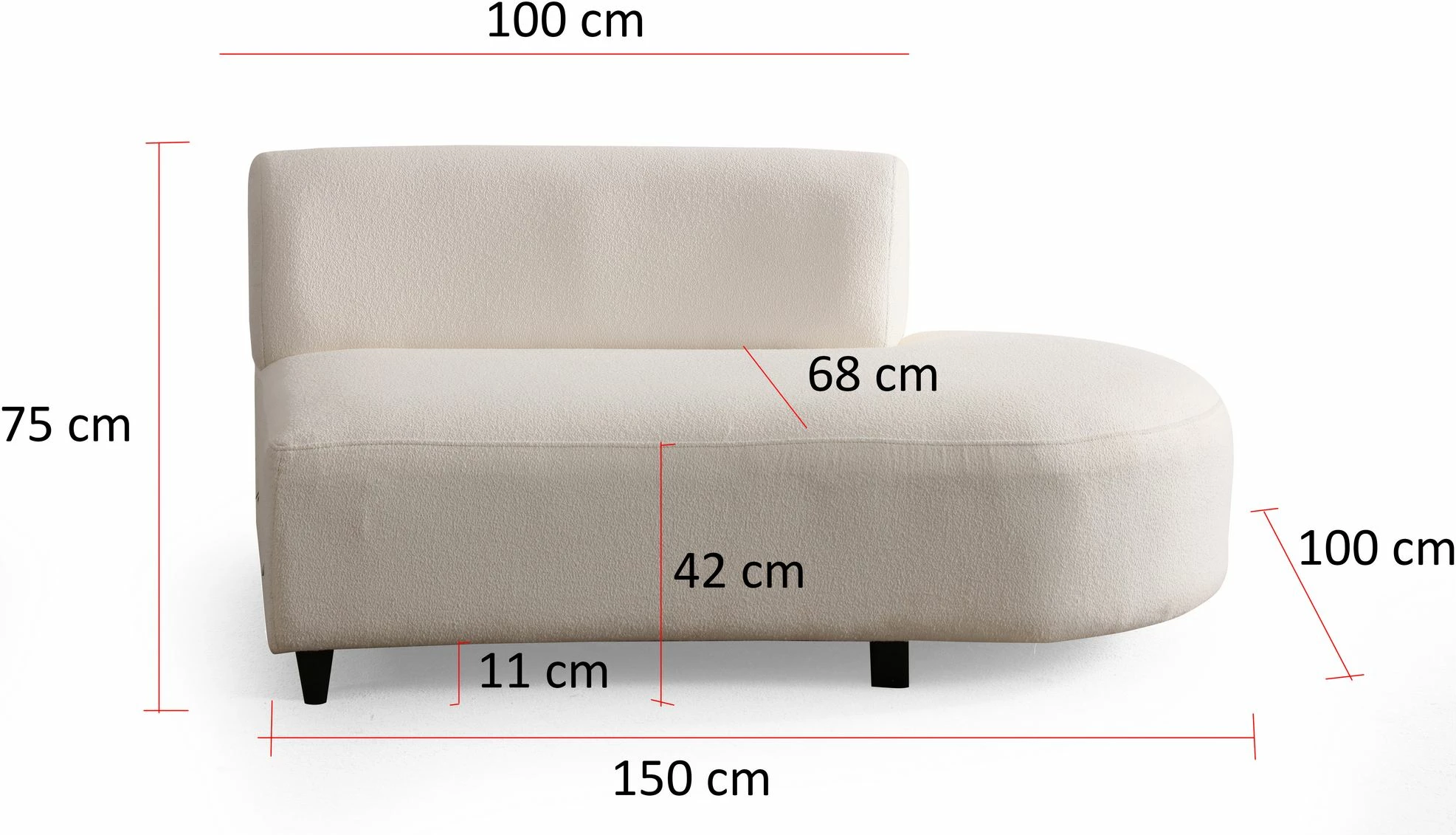 Kënd divani Atelier del Sofa, ngjyrë krem, (1L + 1R) - kënd v2