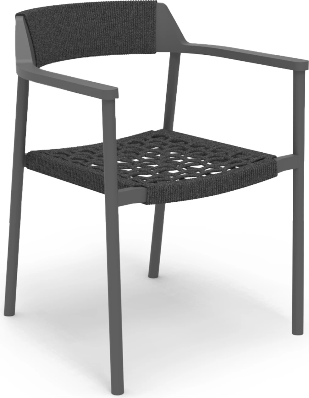 Karrige ngrënieje për jashtë, alumini, litar P.E., ngjyrë gri e errët, HELIA CD6200.01, 57x56.5x76.5cm