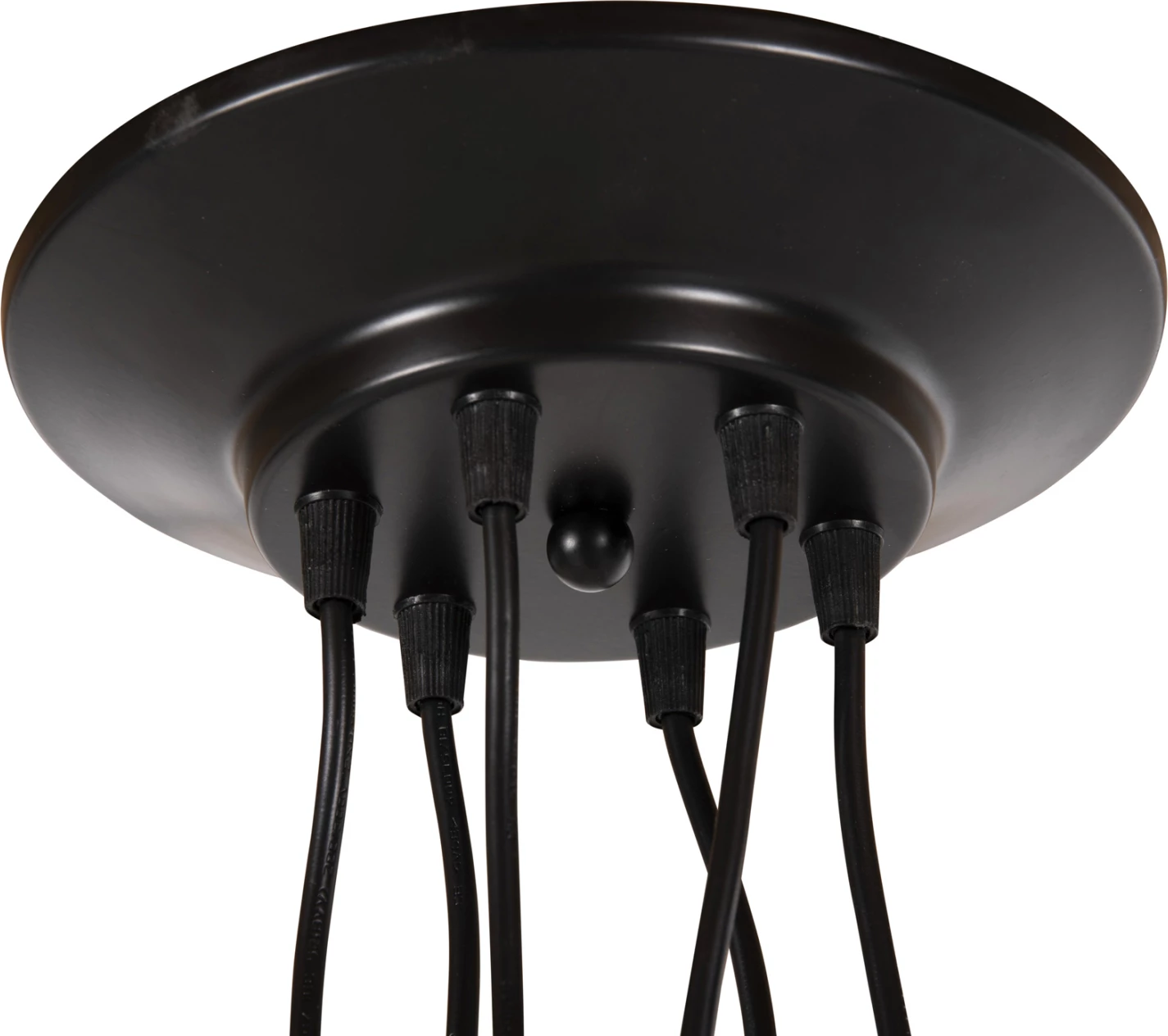 Llambë tavani me 6 drita, FH4175, metal i zi, kabllo të zeza, Φ100x180H cm