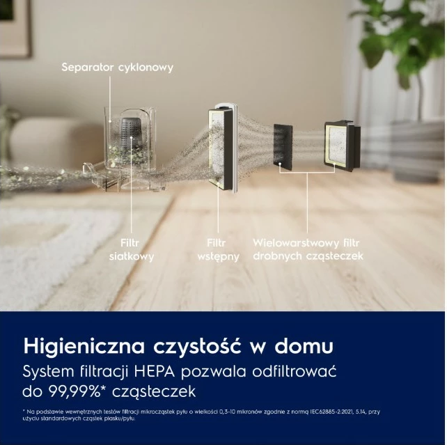 Fshesë me korent pa qese, Electrolux EL51A2UG, 1000 W, 2 L, ciklonike, filtrimi HEPA, rreze 9 m, gri