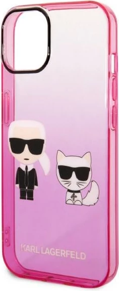 Mbështjellës Karl Lagerfeld KLHCP14MTGKCP për iPhone 14 Plus 6.7", rozë gradient