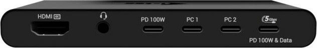 Stacion dokimi KVM, i-tec, C31KVMHDMIDOCKPD, HDMI 4K/60, 2 host, PD 2×100W, USB-A/USB-C, e zezë