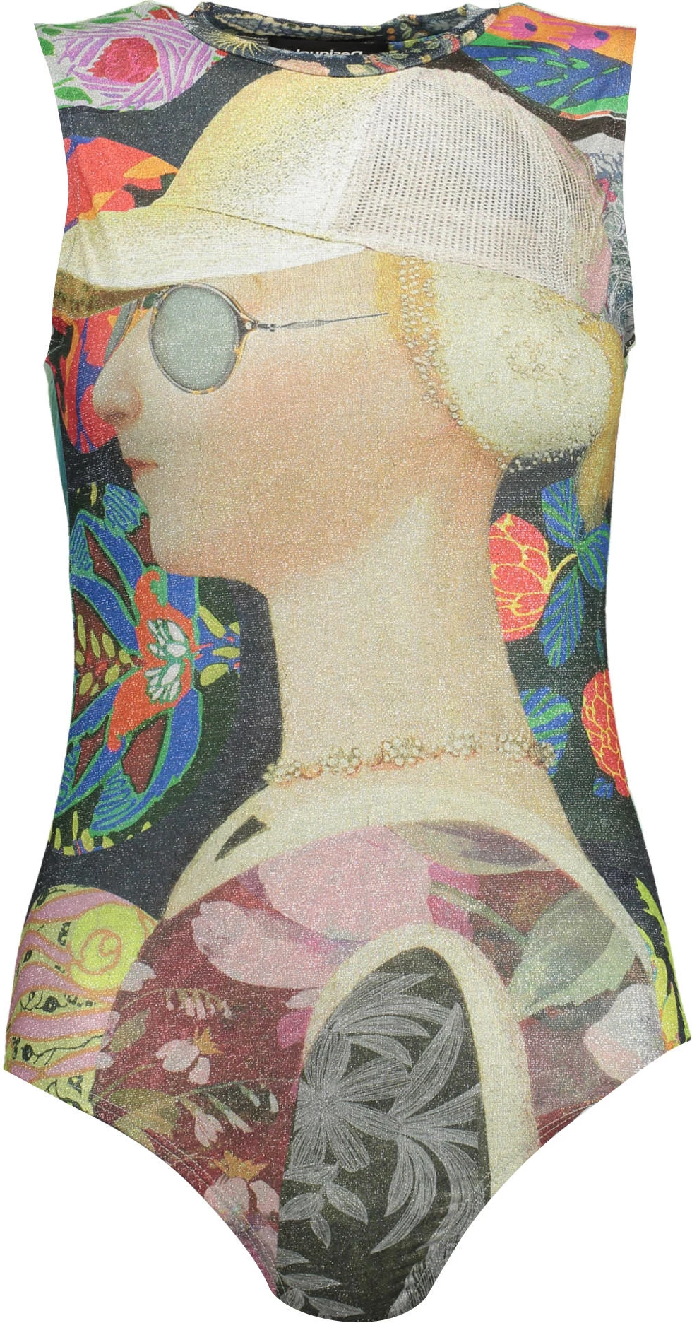 Body top për femra Desigual, e gjelbër