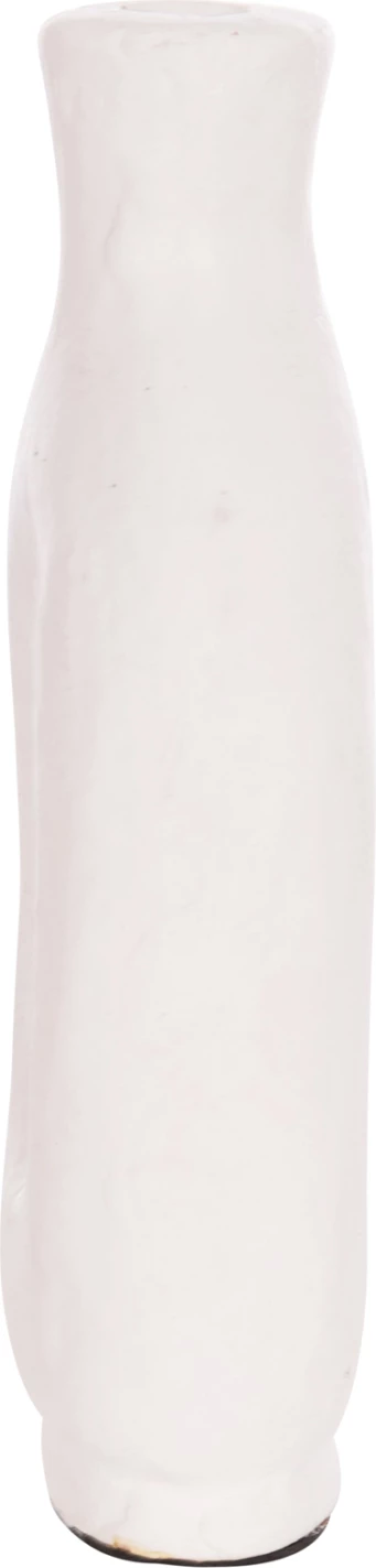 Vazo dekorative CLAYVON, terrakotë, ngjyrë e bardhë, 10x5x21cm