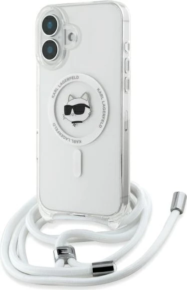 Mbështjellës Karl Lagerfeld IML Choupette Head & Cord MagSafe për iPhone 16, Transparent