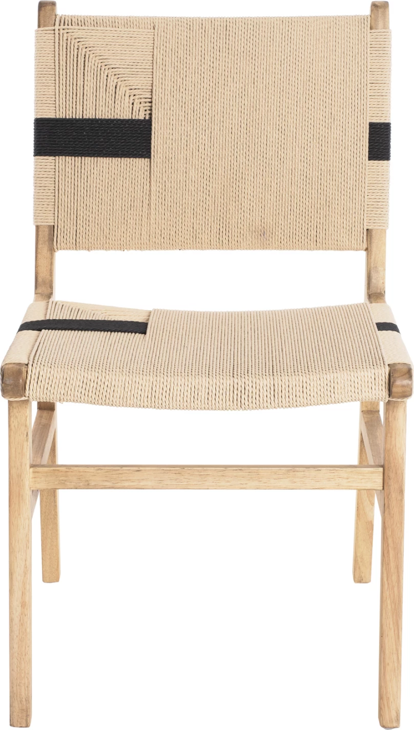 Karrige relaksuese, dru gome dhe litar, ngjyrë natyrale rustike, 50x60x88H cm, FH9323.01, set prej 2 copë