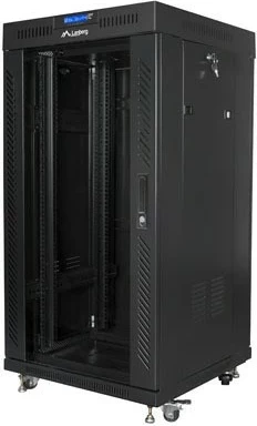 Kasë rack LANBERG 19" 22U 600x600mm, e zezë, derë xhami