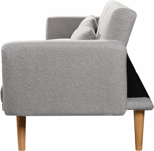 Krevat-sofë Panta, 3 vende, ngjyrë gri e çelët, 210x77x77 cm