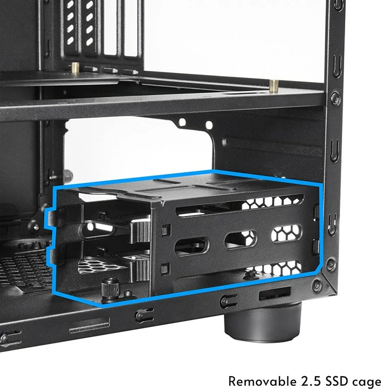 Kasë Chieftec CI-03B-OP mATX kube, Micro ATX/Mini ITX, 1x 200 mm ventilator, USB 3.2 Gen 2 Type-C, e zezë