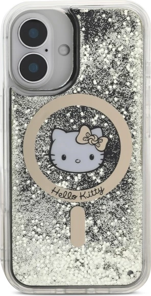 Mbështjellës Hello Kitty Liquid Glitter Fever MagSafe për iPhone 16, Gold