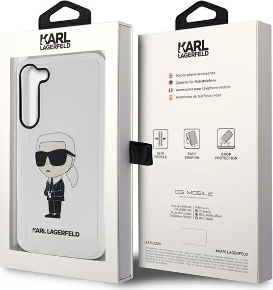Mbështjellës Karl Lagerfeld Ikonik Karl për Samsung Galaxy S23, transparent