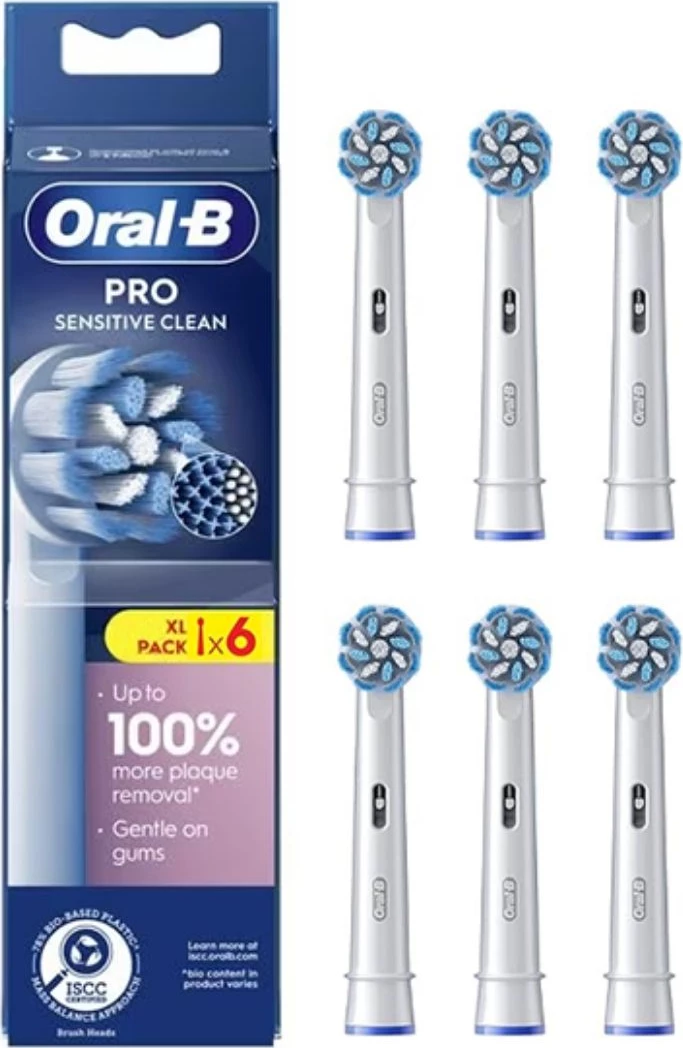 Kokë furçe sonike Oral-B 860717 Sensitive Clean 6-pack, e bardhë