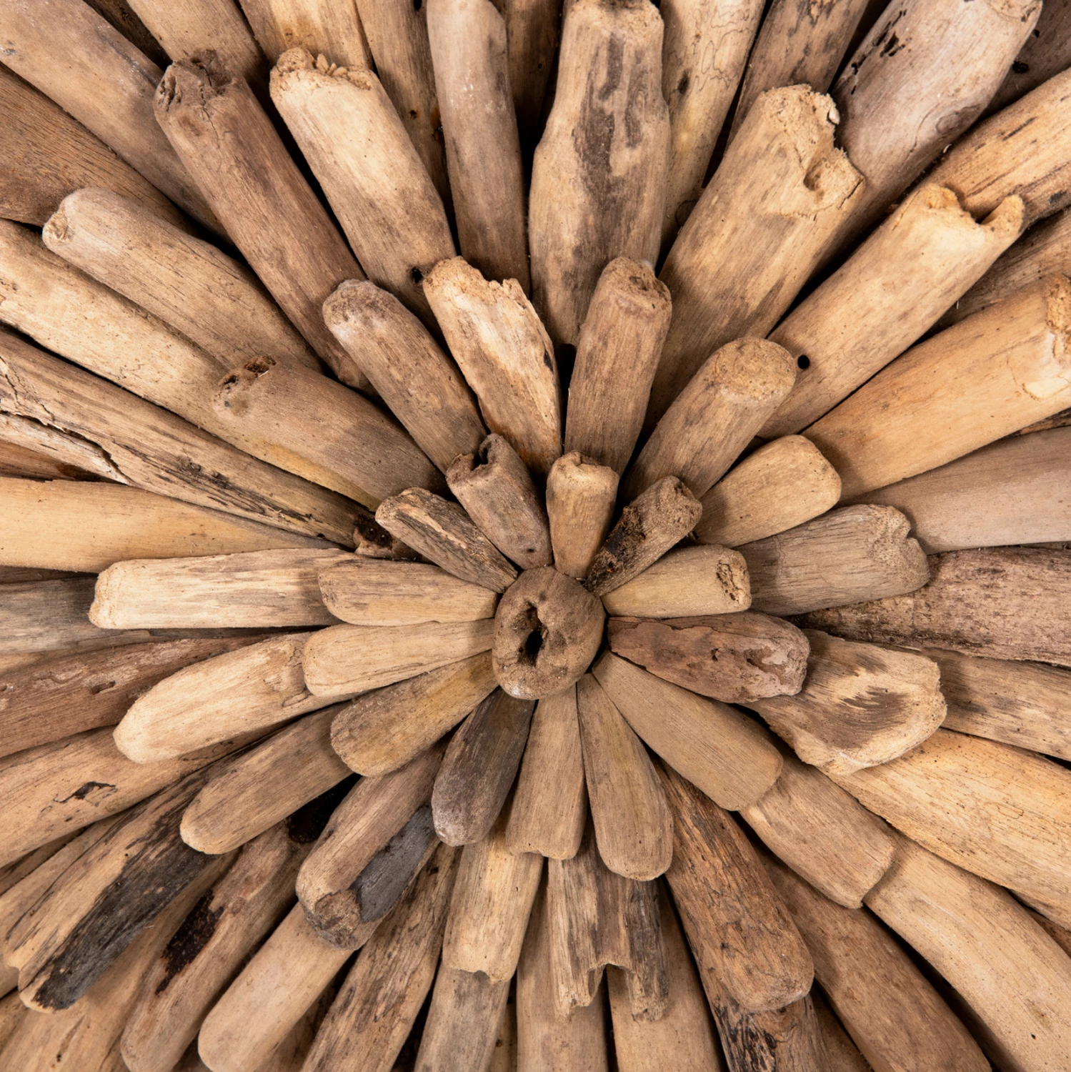 Dekor muri i rrumbullakët CHIIKI FH4298, dru natyral, Φ60 cm