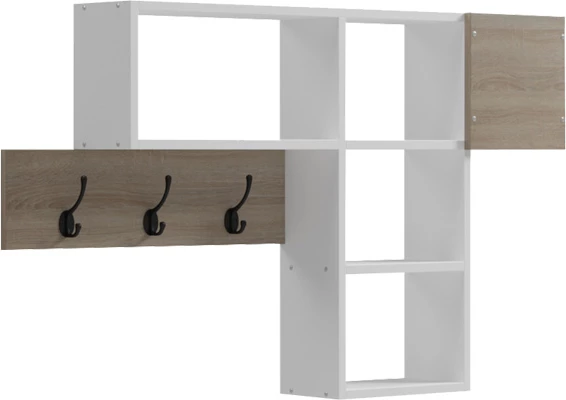 Raft muri Wenia, sonoma-e bardhë, 99.5x15x61cm