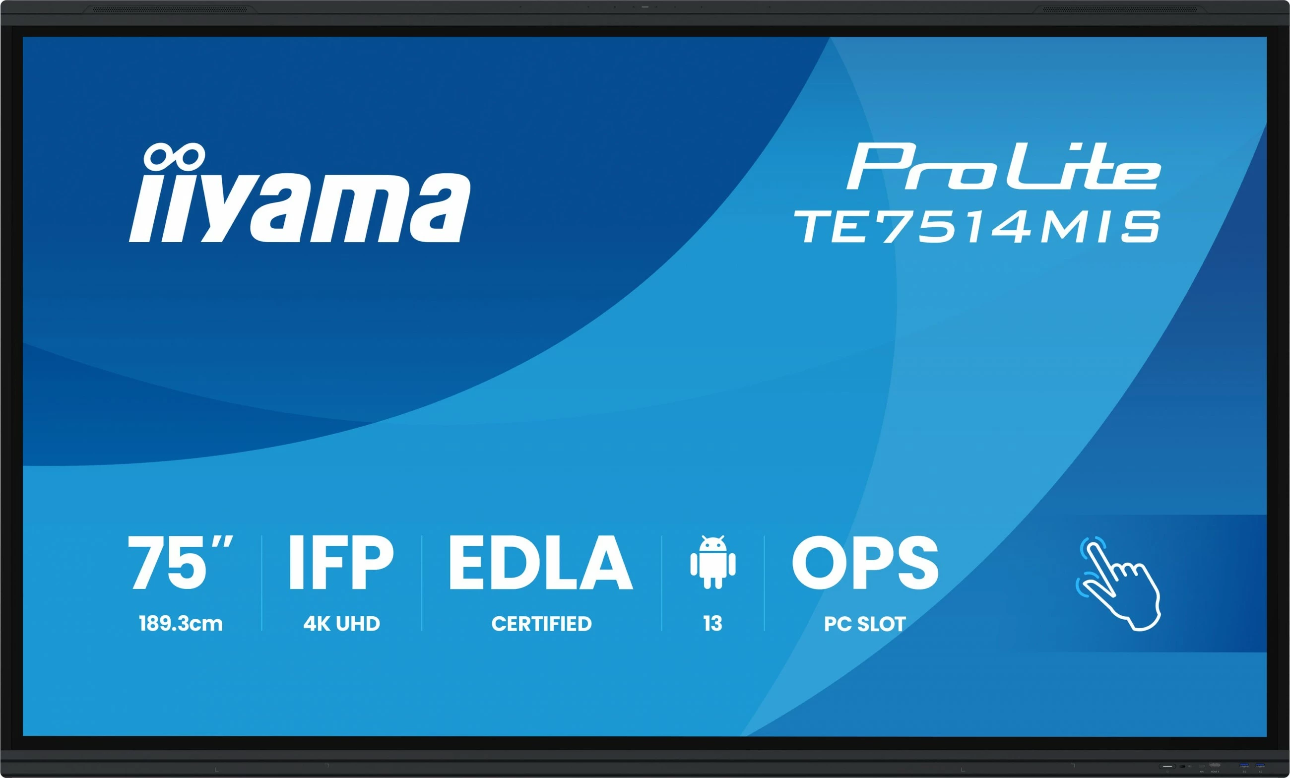 Monitor interaktiv iiyama ProLite TE7514MIS-B2AG 75 inç 4K UHD Wi-Fi i zi