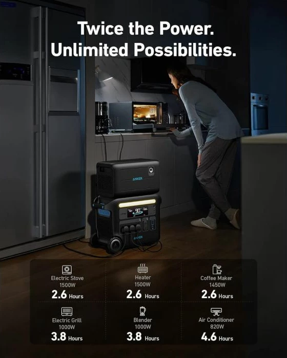 Bateri zgjeruese Anker Expansion Battery 760 për PowerHouse 767, 2048Wh, LiFePO4, e zezë