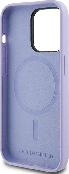 Mbështjellës Karl Lagerfeld HC MagSafe Silicone Karl&Choupette Heads për iPhone 14 Pro, Violet