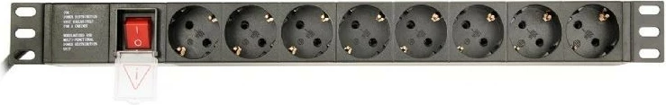 Kasë prizash Gembird EG-PDU-014, 8 Schuko, 1U, 3m, e zezë